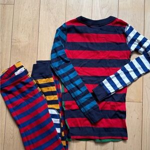Hanna Andersson Striped Kids Pajamas Set - Red, Blue, and Yellow